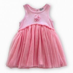Taille Baby Girl Pink Sleeveless Tutu Tank Summer Dress Size 9 Months